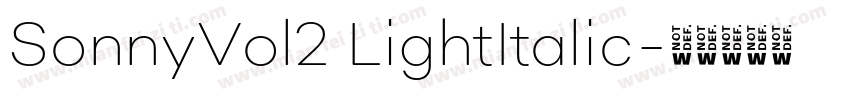 SonnyVol2 LightItalic字体转换
